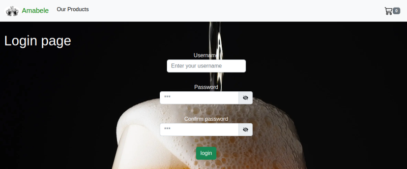 Amabele homepage screenshot