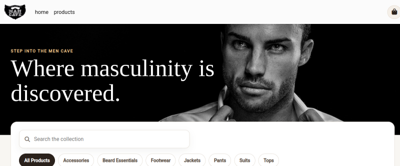 Men Cave product page screenshot