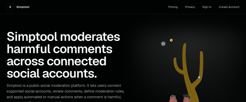Simptool homepage screenshot